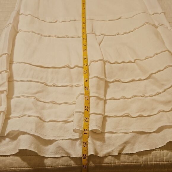 Sharagano white tiered A line midi skirt size 10P - Picture 7 of 8